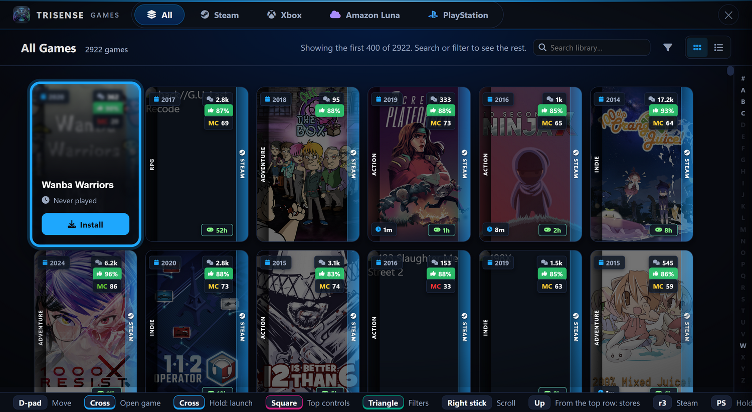 Games overlay